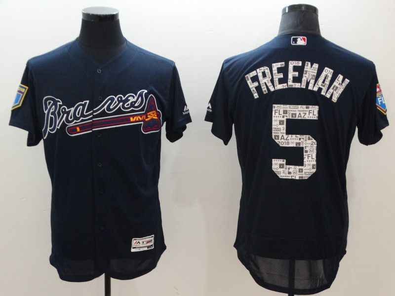 Men Atlanta Braves #5 Freeman Blue Elite Spring Edition MLB Jerseys->boston red sox->MLB Jersey